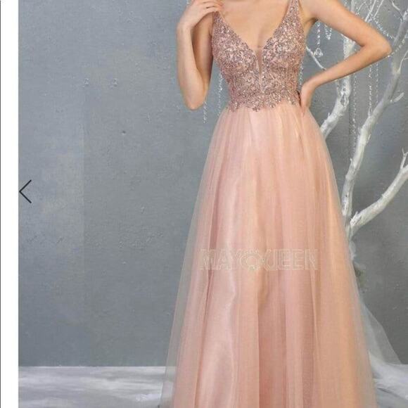 NWT JVN JOVANI BLUSH SEQUINS WEDDING TULLE PROM‎ DRESS SIZE 2 - Picture 1 of 12
